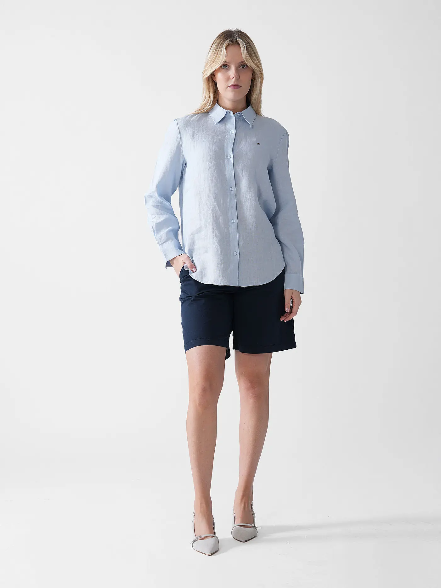TOMMY HILFIGER | Leinenbluse | hellblau